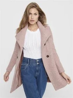 Abrigo 3/4 cruzado jaspeado Only Burlwood
