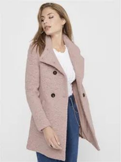 Abrigo 3/4 cruzado jaspeado Only Burlwood