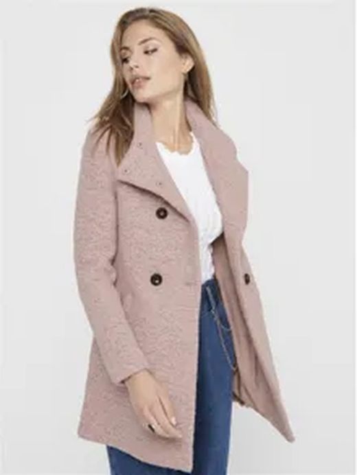 Abrigo 3/4 cruzado jaspeado Only Burlwood