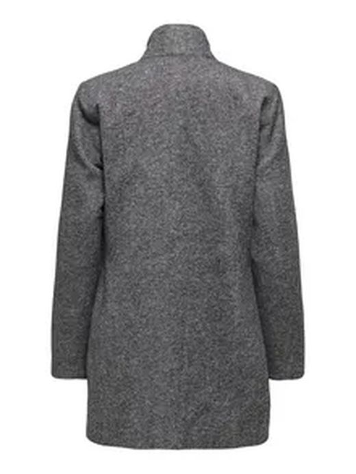 Abrigo 3/4 cruzado jaspeado Only Dark Grey Mela