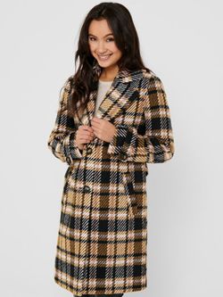 Abrigo 3/4 cuadros grandes Only Black
