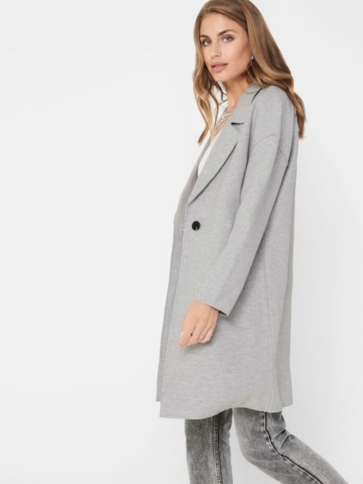 Abrigo 3/4 fino con bolsillos Only Medium Grey