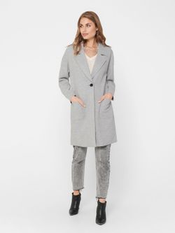 Abrigo 3/4 fino con bolsillos Only Medium Grey