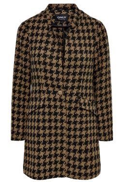 Abrigo fino con estampado pata de gallo Only Toasted Coconut