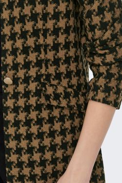 Abrigo fino con estampado pata de gallo Only Toasted Coconut