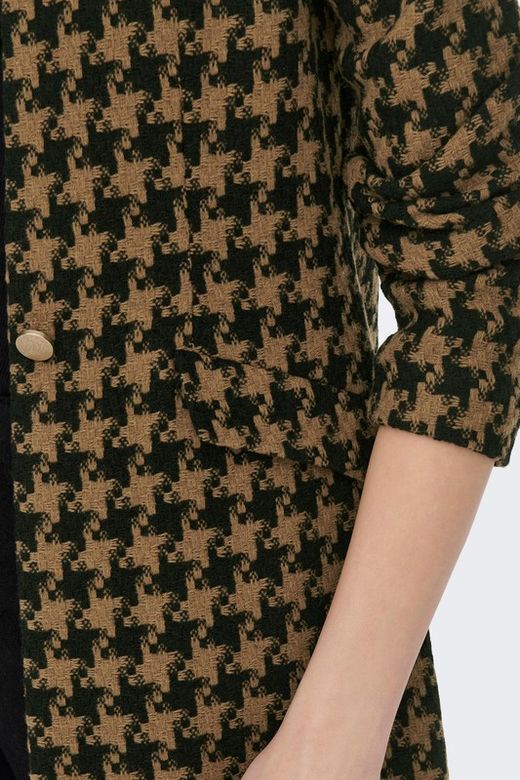 Abrigo fino con estampado pata de gallo Only Toasted Coconut