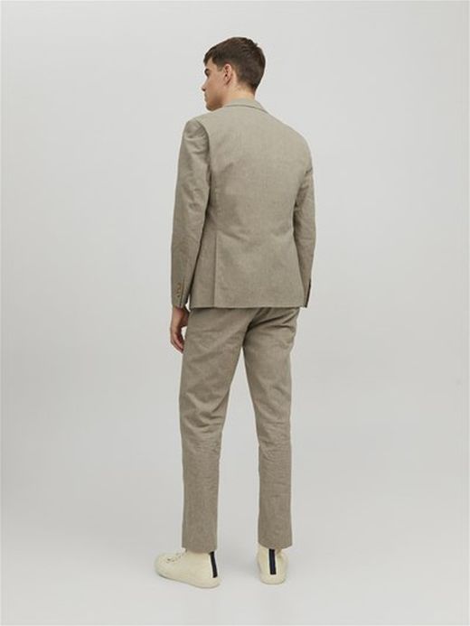 Americana 2 botones ajustada lino Jack & Jones Beige