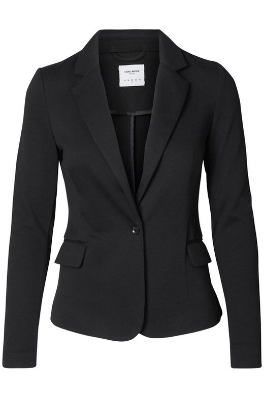 Basic taillierter Plüschblazer Vero Moda Black