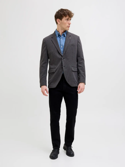 Americana con cuadro pequeño bicolor Jack & Jones Dark Grey