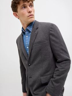 Americana con cuadro pequeño bicolor Jack & Jones Dark Grey