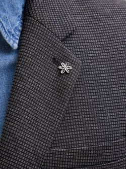 Americana con cuadro pequeño bicolor Jack & Jones Dark Grey