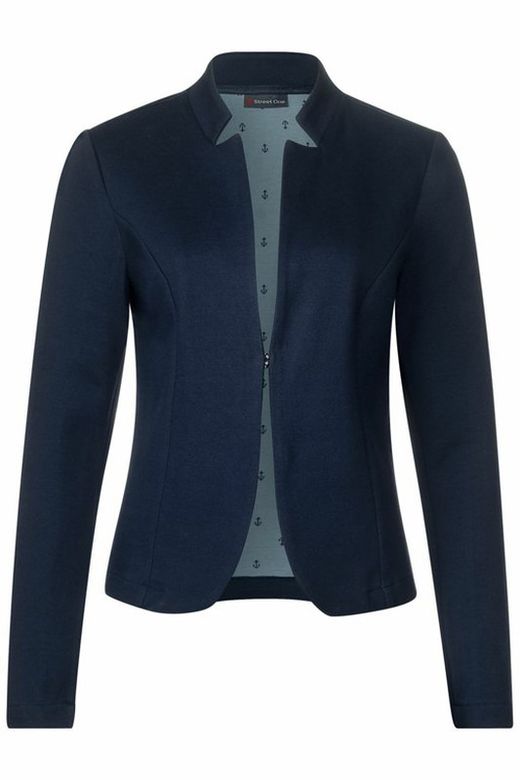 Americana con cuello mao lisa Street One Deep Blue
