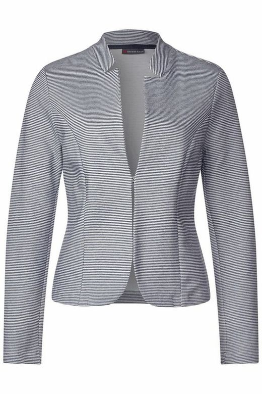Americana con cuello mao y microrayas Street One Deep Blue