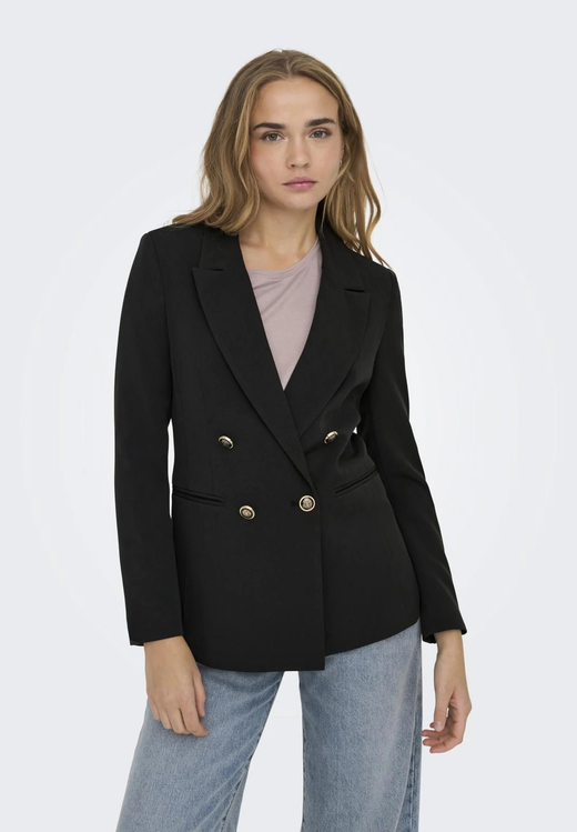 Americana cruzada botones escudo bicolor Only Black