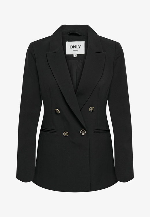 Americana cruzada botones escudo bicolor Only Black