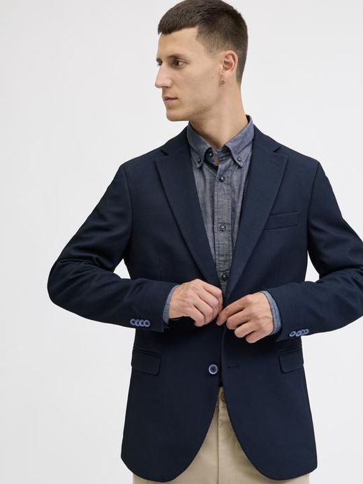 Americana de 2 botones con rombo relieve Jack & Jones Dark Navy