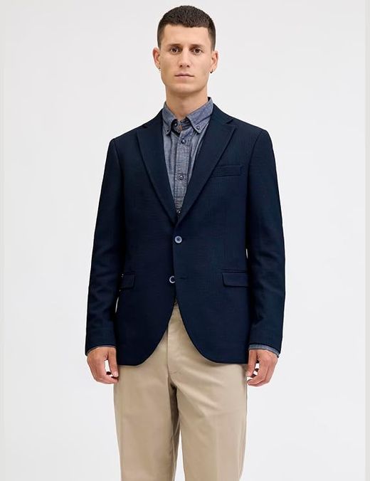 Americana de 2 botones con rombo relieve Jack & Jones Dark Navy