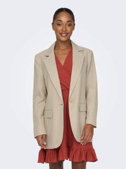 Americana de lino oversize Only Tan