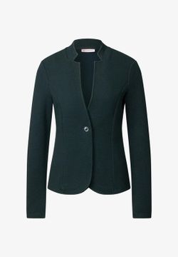 Americana de punto granulado de cuello redondo Street One Hunter Green