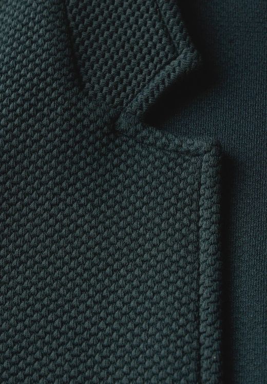 Americana de punto granulado de cuello redondo Street One Hunter Green