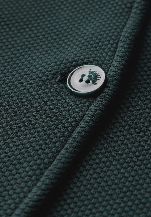 Americana de punto granulado de cuello redondo Street One Hunter Green