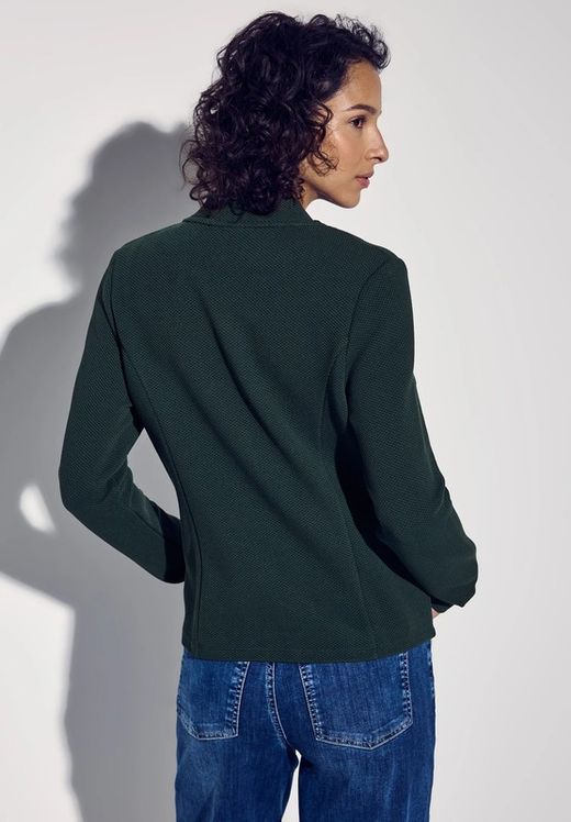 Americana de punto granulado de cuello redondo Street One Hunter Green