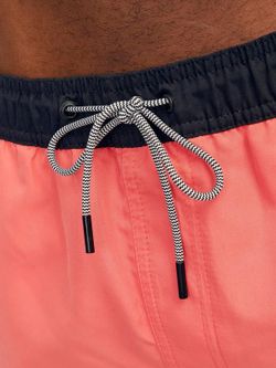 Bañador básico con banda lateral letras branding Jack & Jones Coral