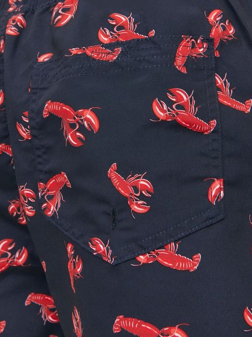 Bañador con dibujos cangrejos Jack & Jones Navy
