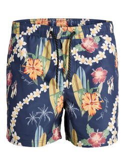 Bañador con dibujos tablas de surf & flores tropicales Jack & Jones Sky Captain