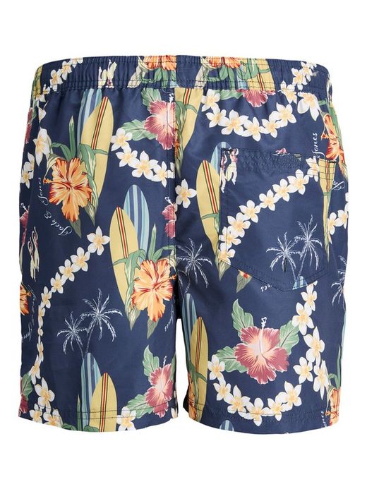 Bañador con dibujos tablas de surf & flores tropicales Jack & Jones Sky Captain