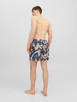 Bañador con dibujos tablas de surf & flores tropicales Jack & Jones Sky Captain