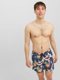 Bañador con dibujos tablas de surf & flores tropicales Jack & Jones Sky Captain