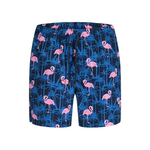 Bañador con estampado cisnes & palmeras Jack & Jones Navy Blazer