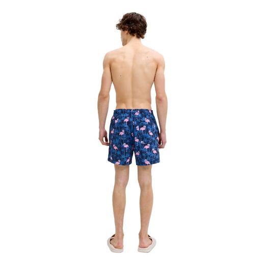 Bañador con estampado cisnes & palmeras Jack & Jones Navy Blazer