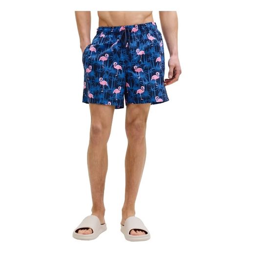 Bañador con estampado cisnes & palmeras Jack & Jones Navy Blazer