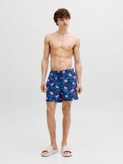 Bañador con estampado cisnes & palmeras Jack & Jones Navy Blazer