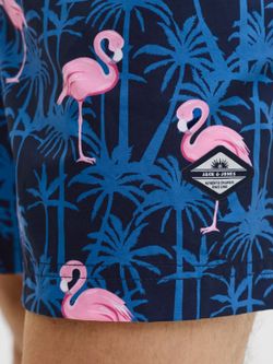 Bañador con estampado cisnes & palmeras Jack & Jones Navy Blazer