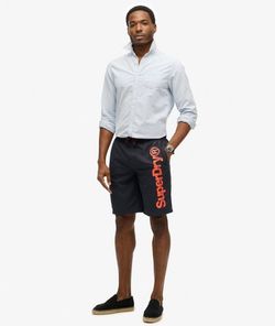 Bañador con letras branding contrastadas Superdry Dark Navy