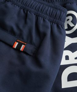 Bañador con letras branding engomadas Superdry Nautical Blue