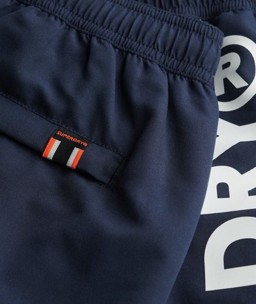 Bañador con letras branding engomadas Superdry Nautical Blue