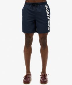 Bañador con letras branding engomadas Superdry Nautical Blue