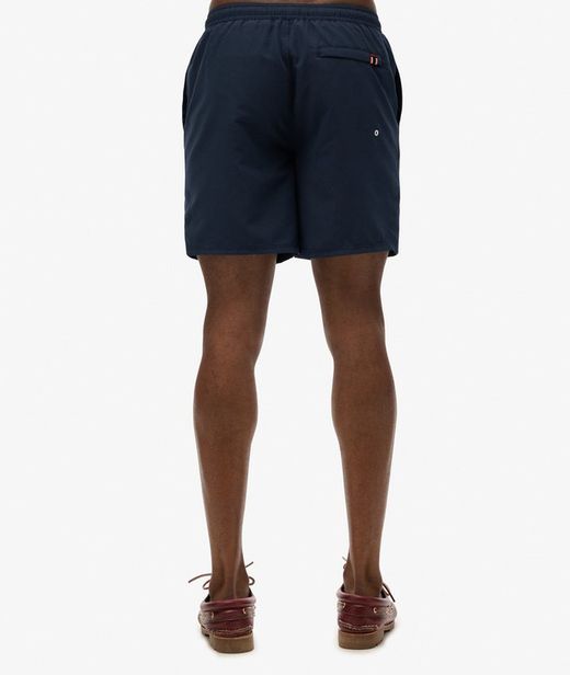 Bañador con letras branding engomadas Superdry Nautical Blue