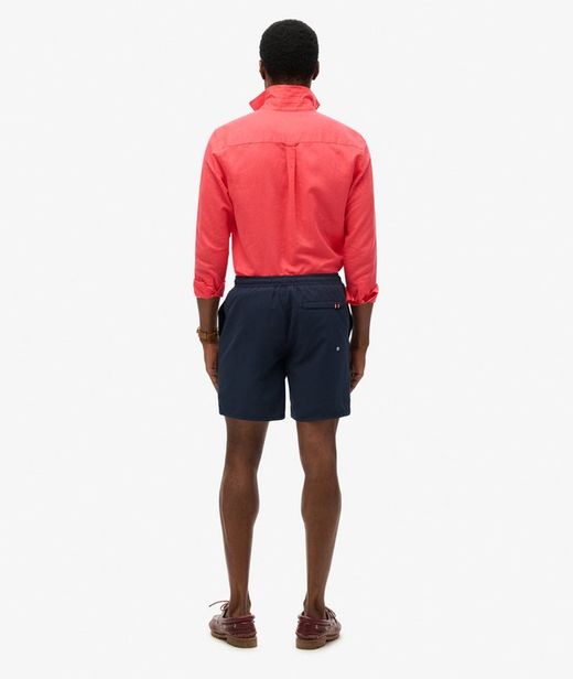 Bañador con letras branding engomadas Superdry Nautical Blue