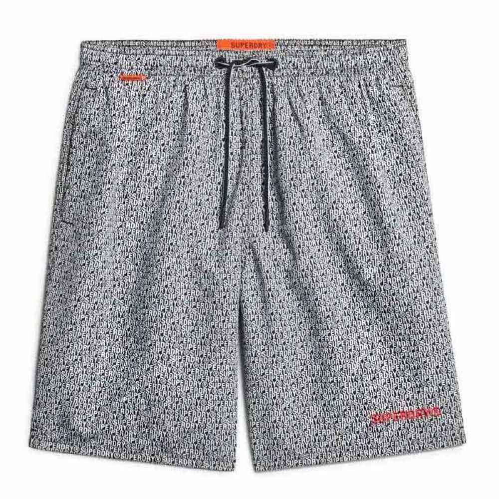 Bañador con print branding monocolor Superdry Black & White 4XL