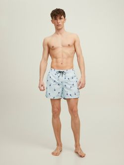 Bañador con rayas y dibujo raquetas tennis Jack & Jones Cashmere Blue