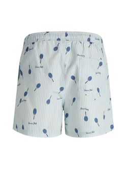 Bañador con rayas y dibujo raquetas tennis Jack & Jones Cashmere Blue