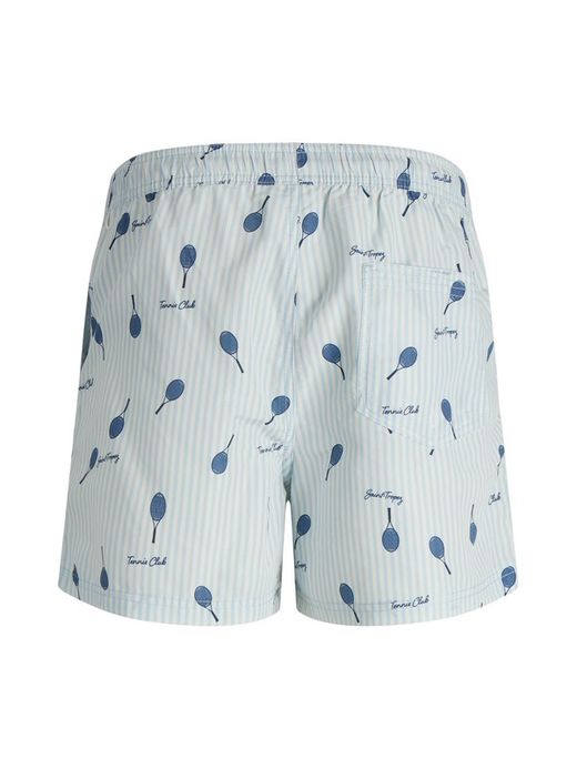 Bañador con rayas y dibujo raquetas tennis Jack & Jones Cashmere Blue