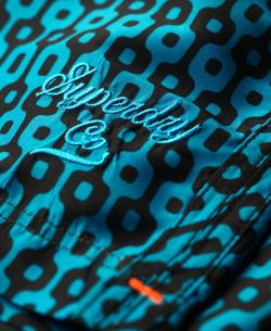 Bañador corto con dibujo geométrico Superdry Navy Blazer