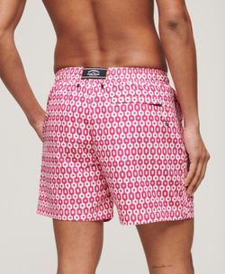 Bañador corto con dibujo geométrico Superdry Pink