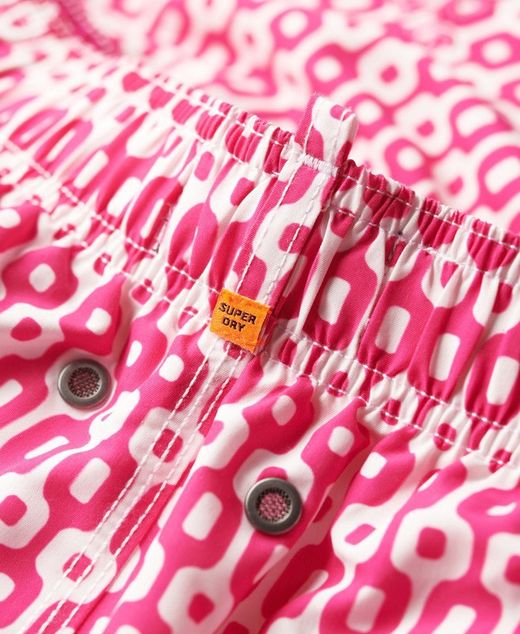 Bañador corto con dibujo geométrico Superdry Pink